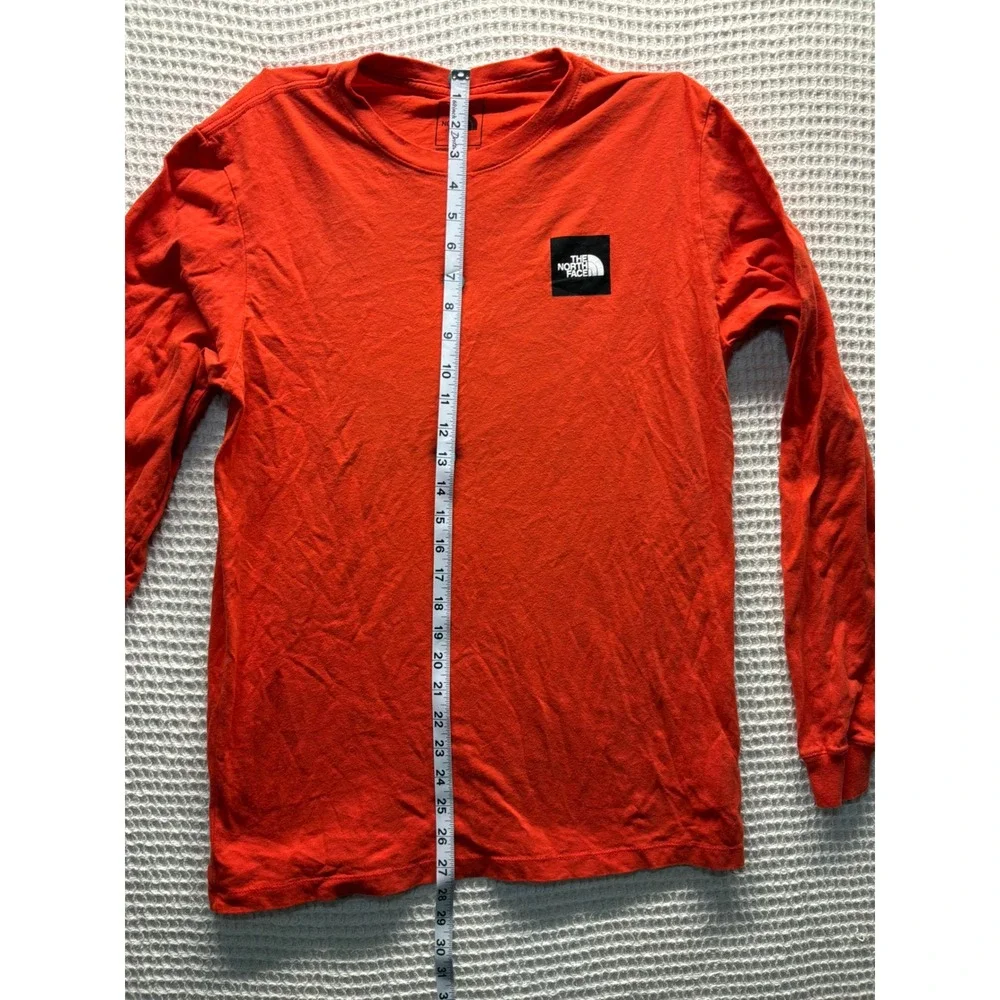 The North Face Long Sleeve T-Shirt Mens M‎ Orange Red Box Logo NF0A3L3E